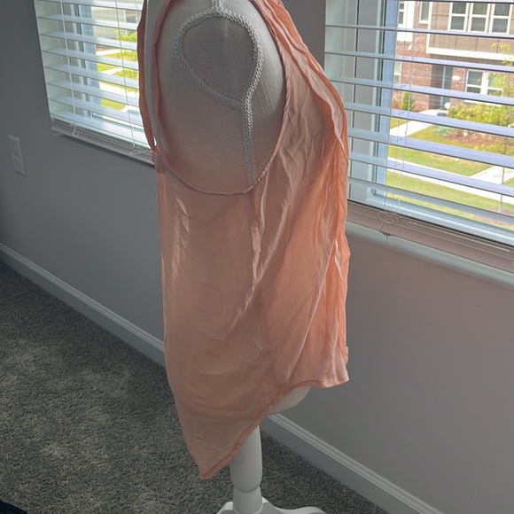 Peach chiffon high low cut out back top - Picture 10 of 10
